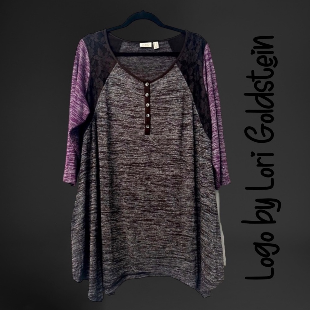 LOGO by Lori Goldstein Space Dye Top